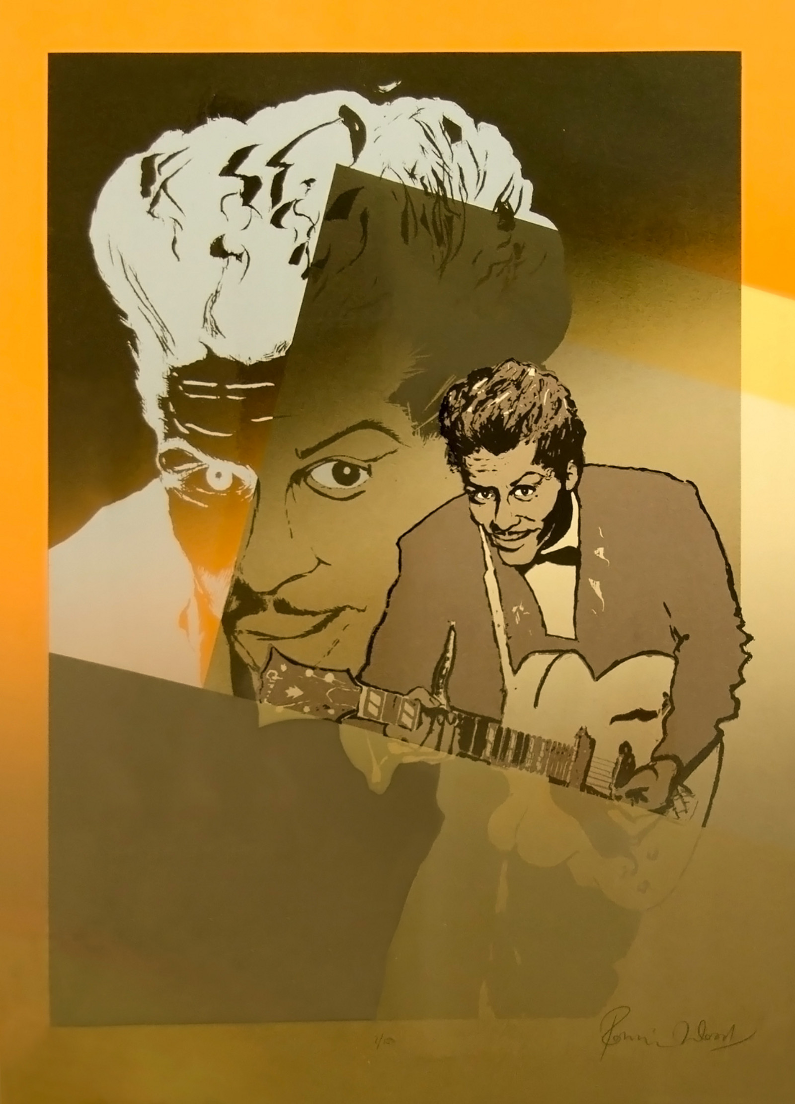 ロニーウッド作 \"Chuck BerryⅡ\" アート額装品 ローリングストーンズ ロニーウッド作 Chuck BerryⅡ アート額装品 ローリングストーンズ