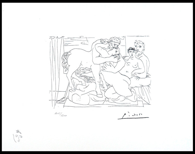 Pablo Picasso | 167 Le repos du Sculpteur devant un Centaure et une femme