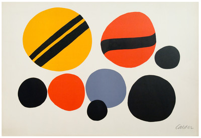 Alexander Calder | Chevrons noir sur rouge et jaune